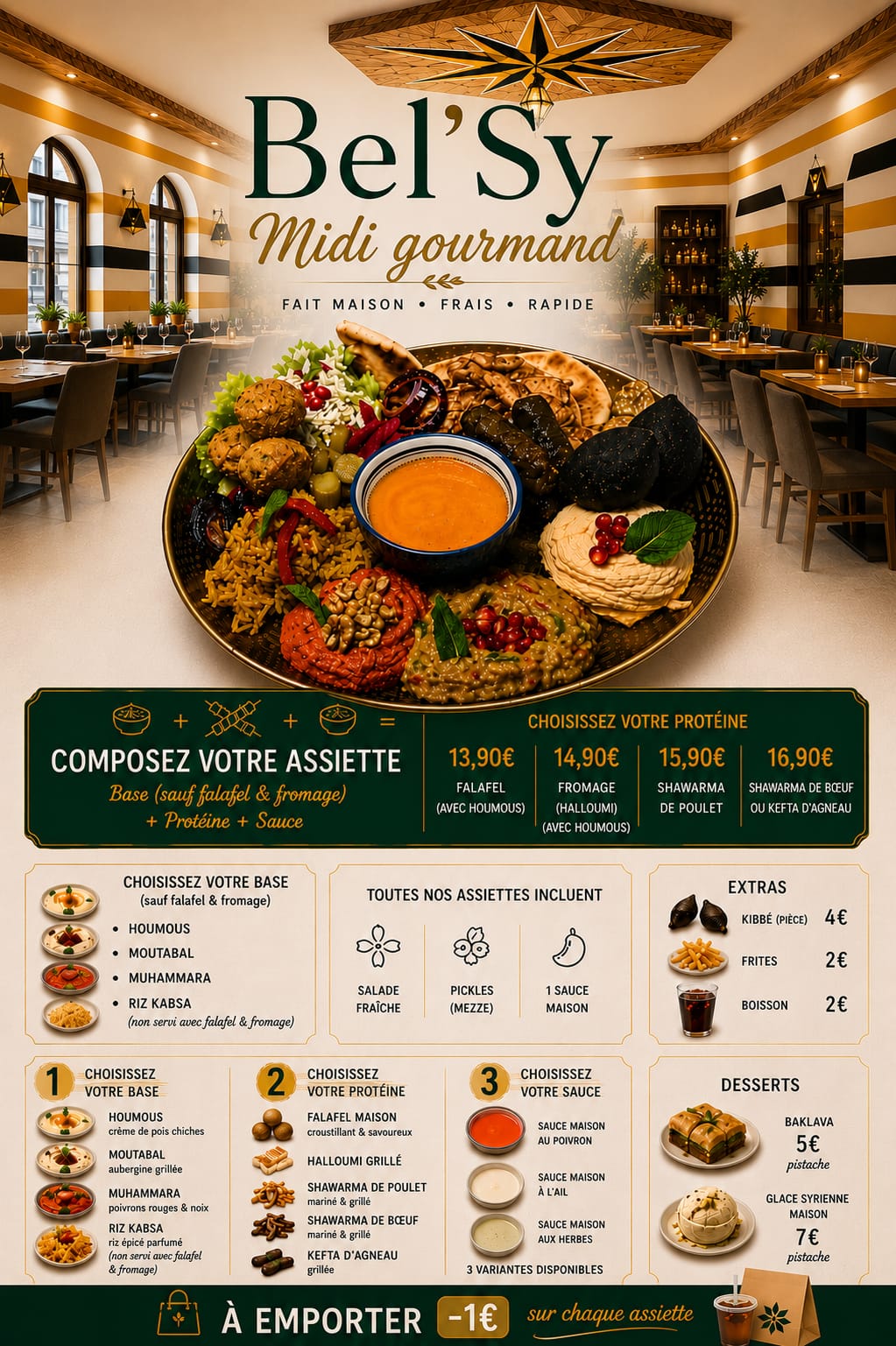 Salle à manger du restaurant Bel’sy à Tournai